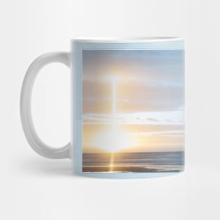 Abstract beach scene at sunrise Mug